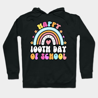 Happy 100Th Day Of School Teacher Kids 100 Days Rainbow Hoodie